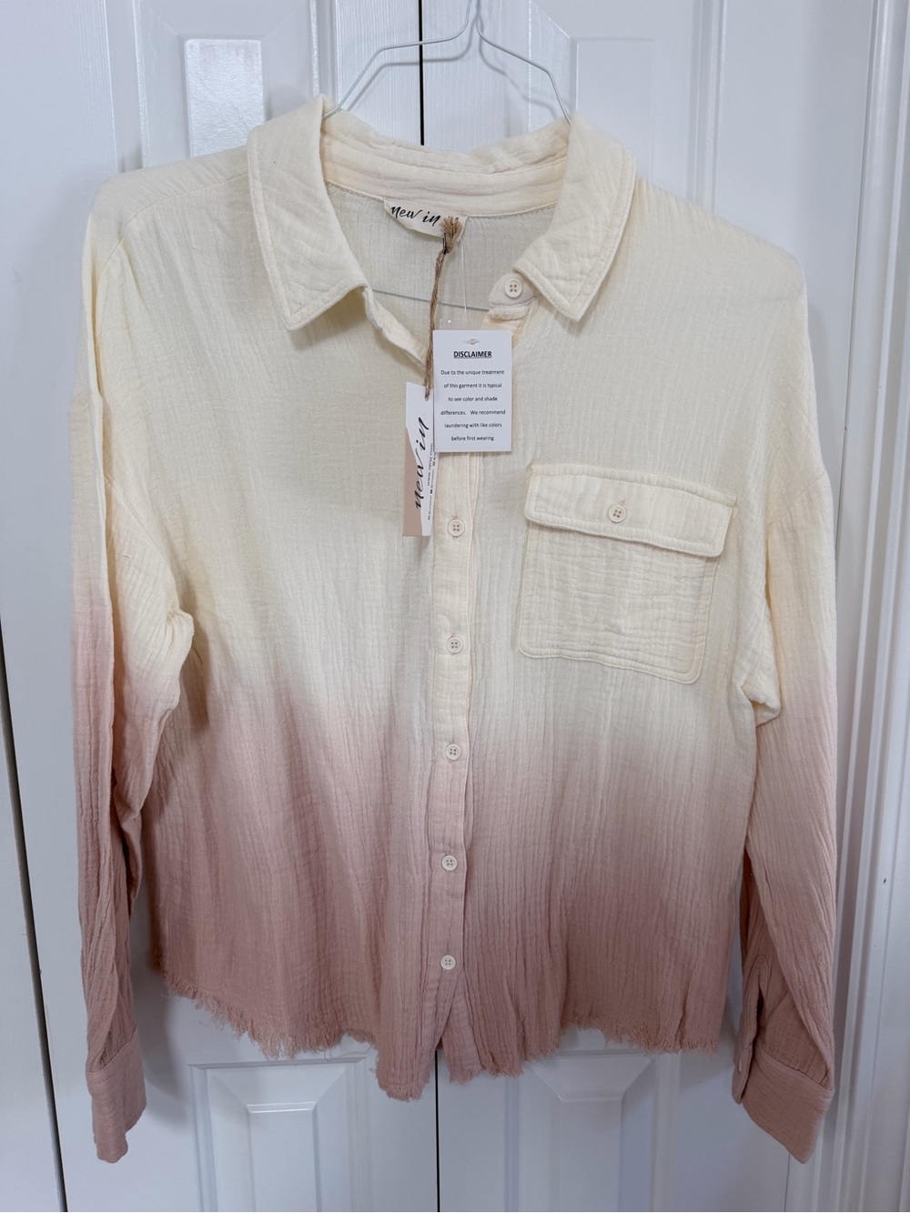 NWT size small dip dye ombré gauze button down